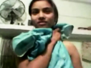Teen regressive hindi chick showcases naked